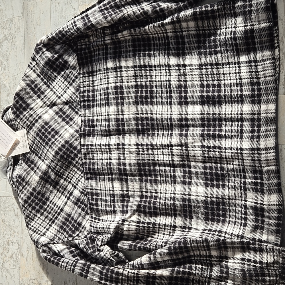 NWT Beachlunchlounge Shacket Shirt Jacket Size XS Small Flannel - Picture 10 of 10